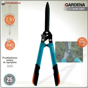 Nożyce przekładniowe do żywopłotu 600 Comfort Gardena (393) Wysyłka gratis