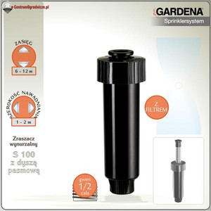 Zraszacz wynurzalny 100 z dyszą pasmową Gardena (1552)