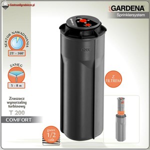 Zraszacz wynurzalny turbinowy T 200 Gardena (8203)